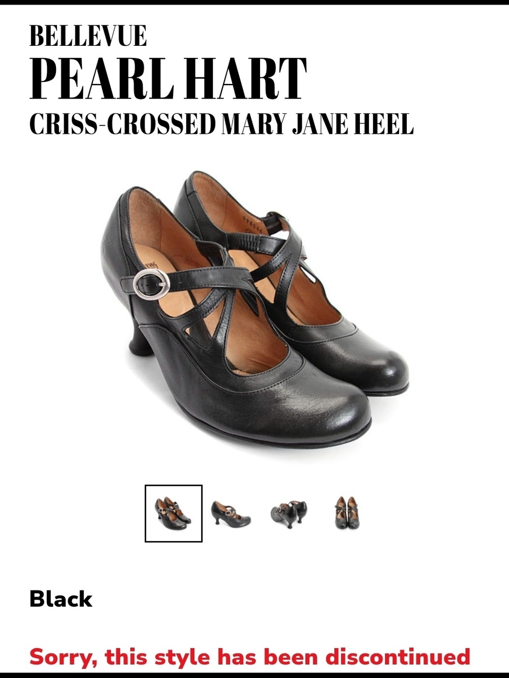 Fluevog Pearl Hart Criss-Crossed Mary Jane Heel